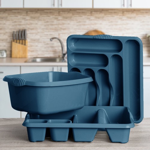 Navy set large dish drainer - navy,