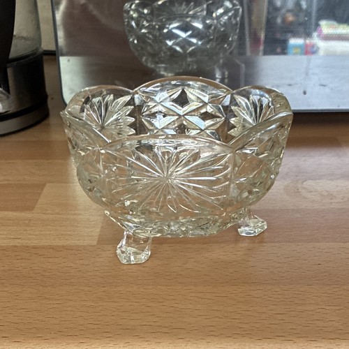 Glass sugar bowl 17cm - sugar, floral