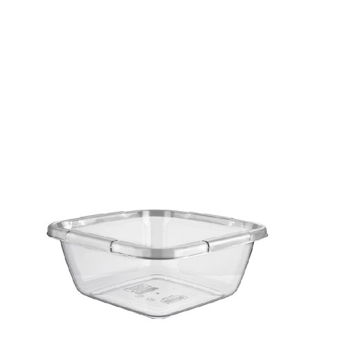 Clear plastic basin square - clear,