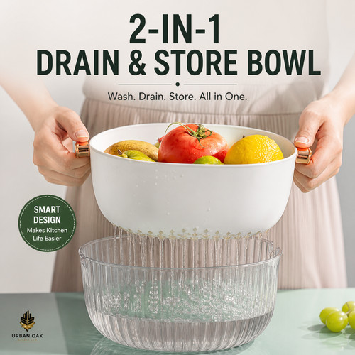 Double layer colander - double, bowl