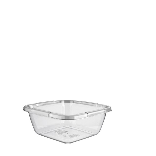 Clear plastic basin square - plastic,
