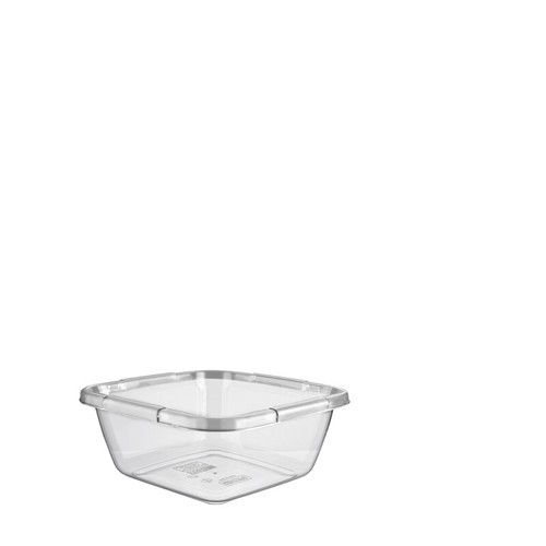 Clear plastic basin square - plastic,